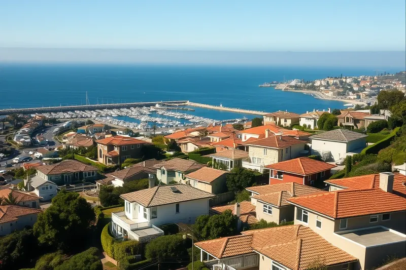 Hillside homes overlooking the harbor in Dana Point