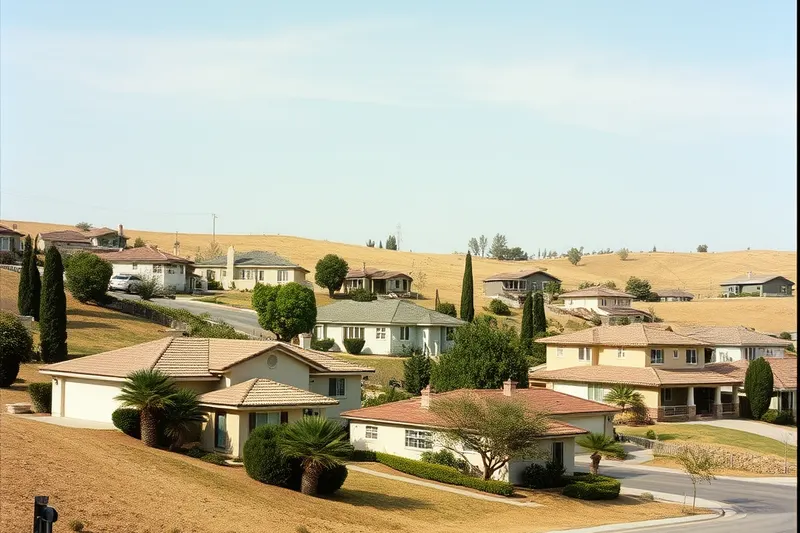 Older ranch homes on gentle hills in La Habra