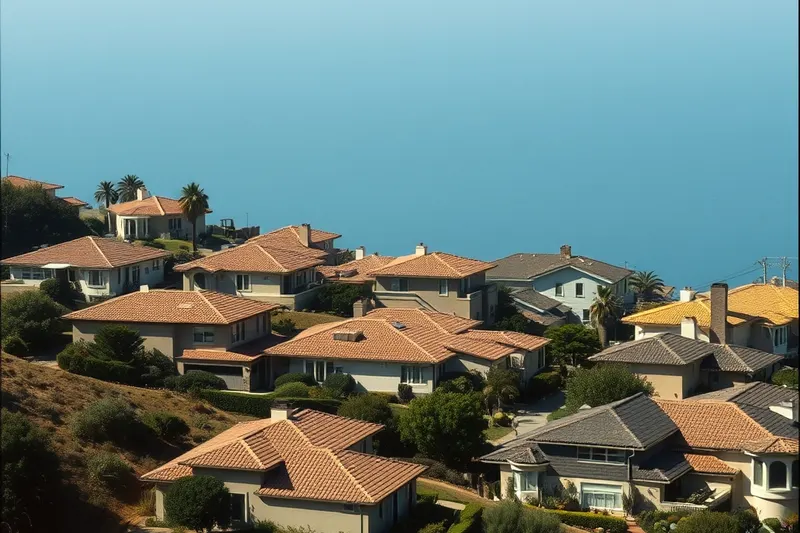 Hillside homes with ocean haze in Laguna Niguel