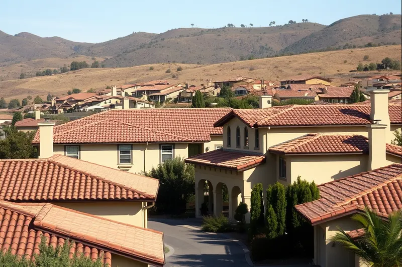 Ranch-style homes with Spanish tile roofs in San Juan Capistrano